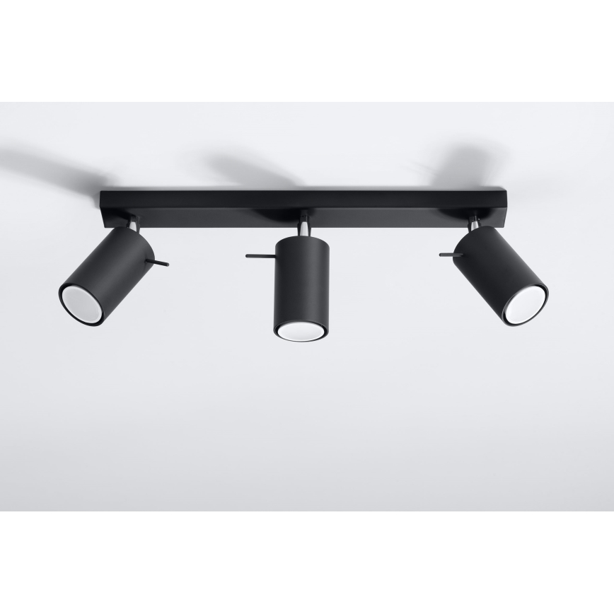 Brilagi -  LED spotlampe ASMUS 3xGU10/7W/230V sort