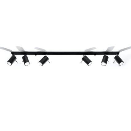 Brilagi -  LED spotlampe ASMUS 6xGU10/7W/230V sort