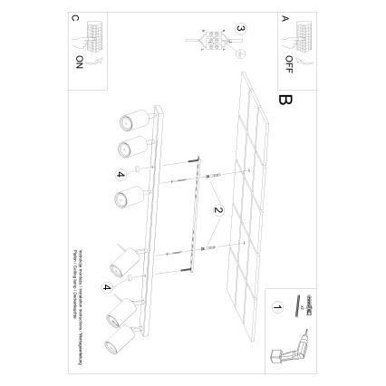 Brilagi -  LED spotlampe ASMUS 6xGU10/7W/230V sort