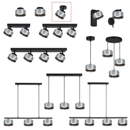 Brilagi - LED Spotlampe AURA LUX 1xGX53/30W/230V Ø 13 cm sort/røgfarvet