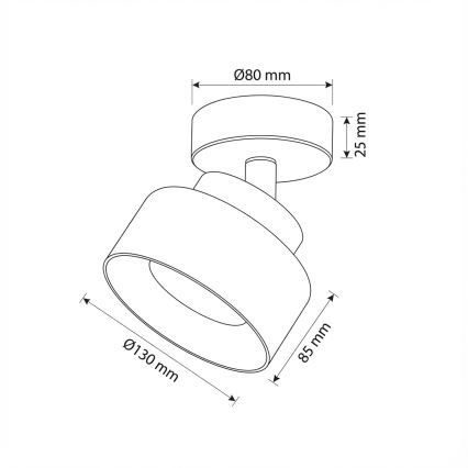 Brilagi - LED Spotlampe AURA LUX 1xGX53/30W/230V Ø 13 cm sort/røgfarvet
