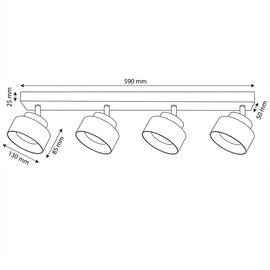 Brilagi - LED spotlampe AURA LUX 4xGX53/30W/230V sort/røgfarvet