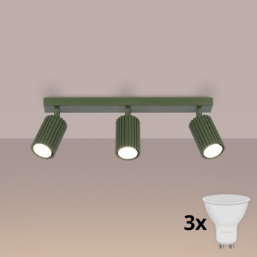 Brilagi - LED-spotlampe CRESTO 3xGU10/10W/230V grøn