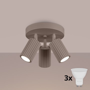Brilagi - LED spotlampe CRESTO 3xGU10/10W/230V taupe