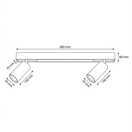 Brilagi - LED spotlampe SELE 2xGU10/30W/230V + LED/15W hvid