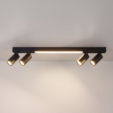 Brilagi - LED spotlampe SELE 4xGU10/30W/230V + LED/20W sort