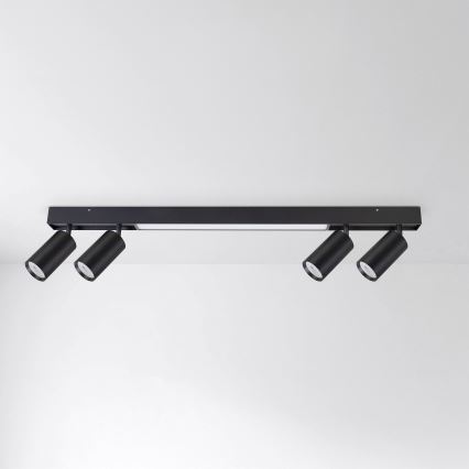 Brilagi - LED spotlampe SELE 4xGU10/30W/230V + LED/20W sort