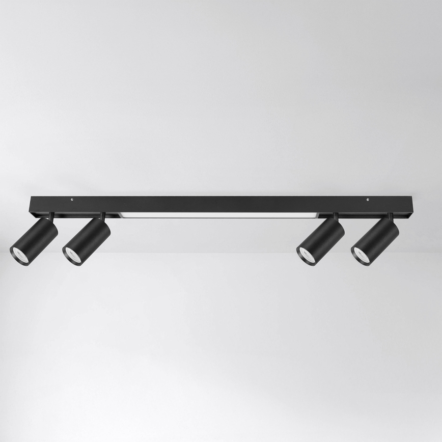 Brilagi - LED spotlampe SELE 4xGU10/30W/230V + LED/25W sort