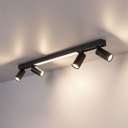 Brilagi - LED spotlampe SELE 4xGU10/30W/230V + LED/25W sort