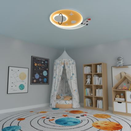 Brilagi -LED STARSHIP loftlampe til børneværelset LED/64W/230V 3000/4500K gul