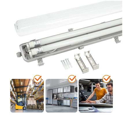 BRILAGI - LED teknisk støvtæt lysstofrørsarmatur OPTIMA T8 2xG13/18W/230V 6500K IP65 128 cm