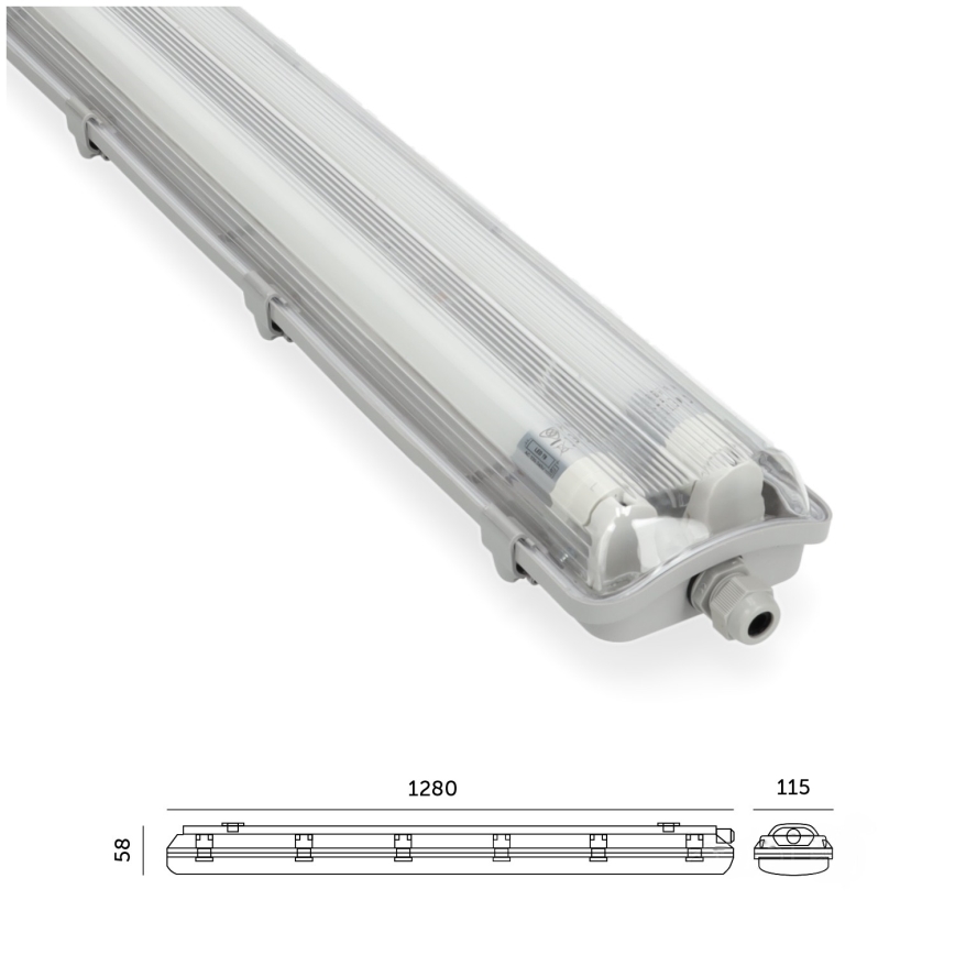 BRILAGI - LED teknisk støvtæt lysstofrørsarmatur OPTIMA T8 2xG13/18W/230V 6500K IP65 128 cm