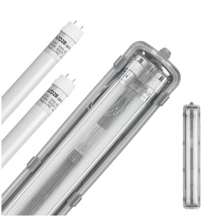 Brilagi - LED teknisk støvtæt lysstofrørsarmatur OPTIMA T8 2xG13/9W/230V 4000K IP65 67,5 cm