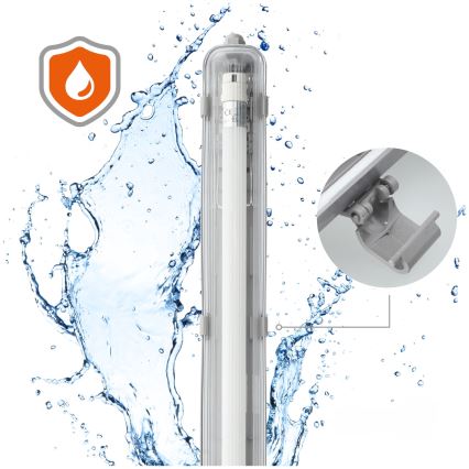 BRILAGI - LED teknisk støvtæt lysstofrørsarmatur OPTIMA T8 1xG13/18W/230V 4000K IP65 128 cm