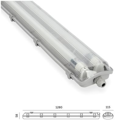 BRILAGI - LED teknisk støvtæt lysstofrørsarmatur OPTIMA T8 2xG13/18W/230V 4000K IP65 128 cm - palle 110 stk