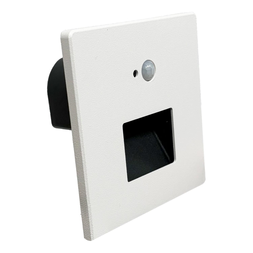 Brilagi - LED trappearmatur med bevægelses- og skumringssensor JACK LED/3W/230V 3000/4000/6500K IP65 hvid