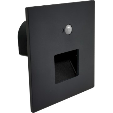 Brilagi - LED trappearmatur med bevægelses- og skumringssensor JACK LED/3W/230V 3000/4000/6500K IP65 sort