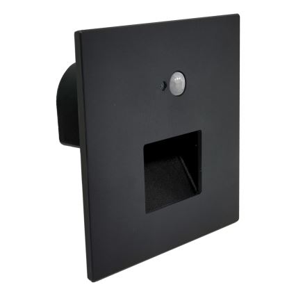 Brilagi - LED trappearmatur med bevægelses- og skumringssensor JACK LED/3W/230V 3000/4000/6500K IP65 sort