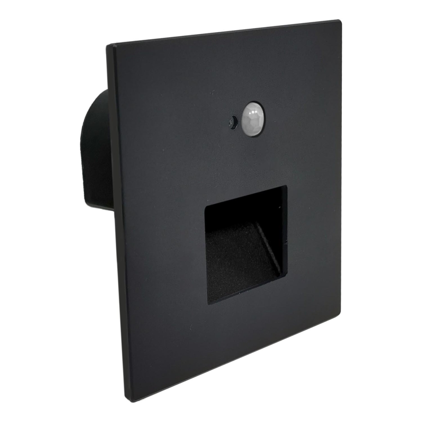 Brilagi - LED trappearmatur med bevægelses- og skumringssensor JACK LED/3W/230V 3000/4000/6500K IP65 sort