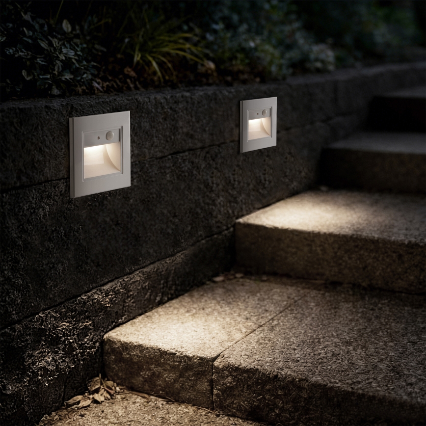 Brilagi - LED trappearmatur med sensor STEP LIGHT LED/1,5W/230V IP44 hvid