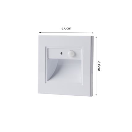 Brilagi - LED trappearmatur med sensor STEP LIGHT LED/1,5W/230V IP44 hvid