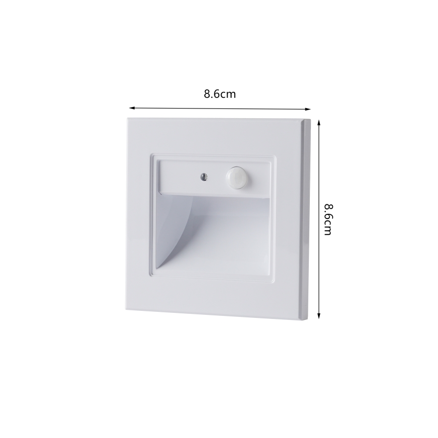 Brilagi - LED trappearmatur med sensor STEP LIGHT LED/1,5W/230V IP44 hvid