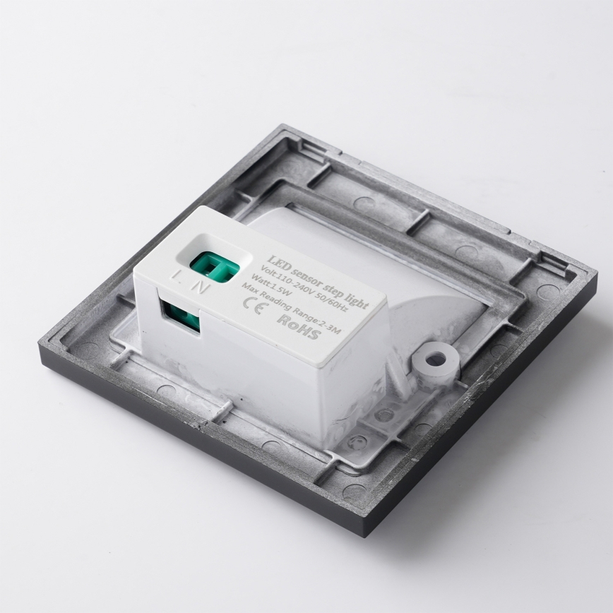 Brilagi - LED trappearmatur med sensor STEP LIGHT LED/1,5W/230V IP44 sort