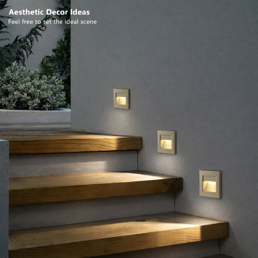 Brilagi - LED trappearmatur STEP LIGHT LED/1,5W/230V IP44 guld