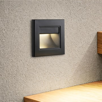 Brilagi - LED trappearmatur STEP LIGHT LED/1,5W/230V IP44 sort