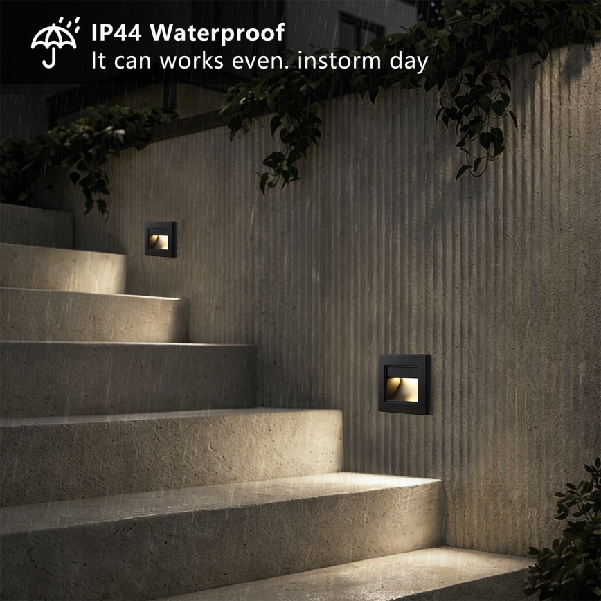 Brilagi - LED trappearmatur STEP LIGHT LED/1,5W/230V IP44 sort