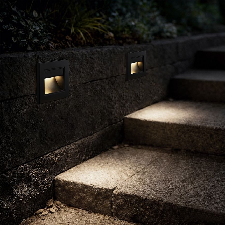 Brilagi - LED trappearmatur STEP LIGHT LED/1,5W/230V IP44 sort