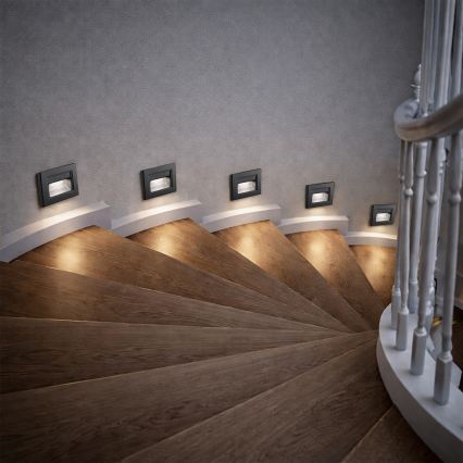 Brilagi - LED trappearmatur STEP LIGHT LED/1,5W/230V IP44 sort