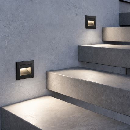 Brilagi - LED trappearmatur STEP LIGHT LED/1,5W/230V IP44 sort