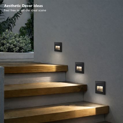 Brilagi - LED trappearmatur STEP LIGHT LED/1,5W/230V IP44 sort