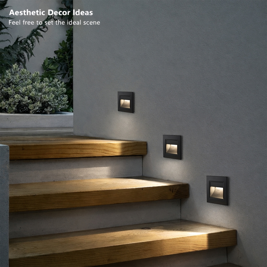 Brilagi - LED trappearmatur STEP LIGHT LED/1,5W/230V IP44 sort