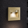 Brilagi - LED trappebelysning med sensor STEP LIGHT LED/1,5W/230V IP44 guldfarvet