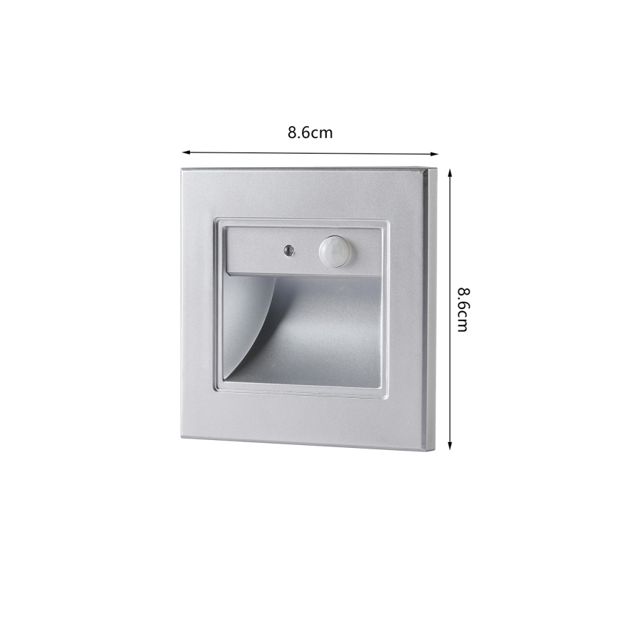 Brilagi - LED trappearmatur med sensor STEP LIGHT LED/1,5W/230V IP44 sølv