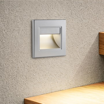 Brilagi - LED trappebelysning STEP LIGHT LED/1,5W/230V IP44 sølv