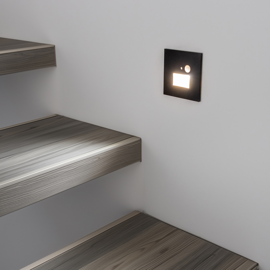 Brilagi - LED Trappelampe med bevægelsessensor JACK LED/1,5W/230V 3000K/4000K/6500K sort