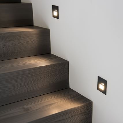 Brilagi - LED Trappelampe med bevægelsessensor JACK LED/1,5W/230V 3000K/4000K/6500K sort