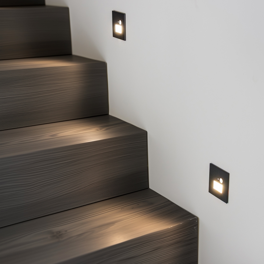 Brilagi - LED Trappelampe med bevægelsessensor JACK LED/1,5W/230V 3000K/4000K/6500K sort