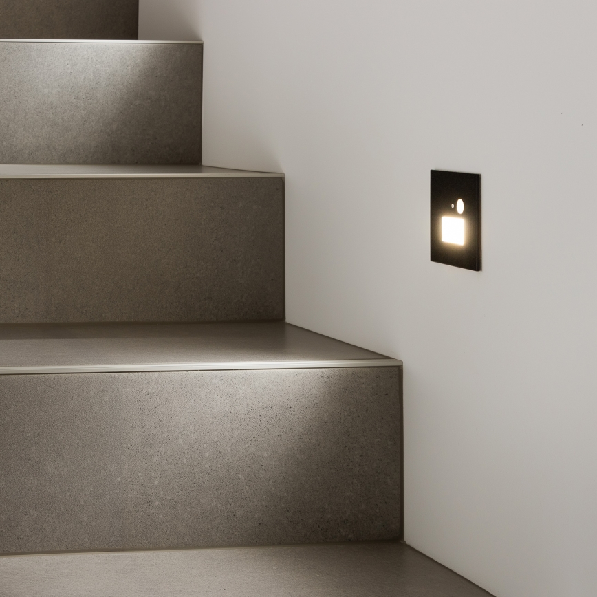 Brilagi - LED Trappelampe med bevægelsessensor JACK LED/1,5W/230V 3000K/4000K/6500K sort