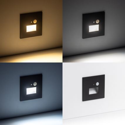 Brilagi - LED Trappelampe med bevægelsessensor JACK LED/1,5W/230V 3000K/4000K/6500K sort