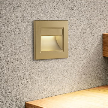 Brilagi - LED trappelampe STEP LIGHT LED/1,5W/230V IP44 guld