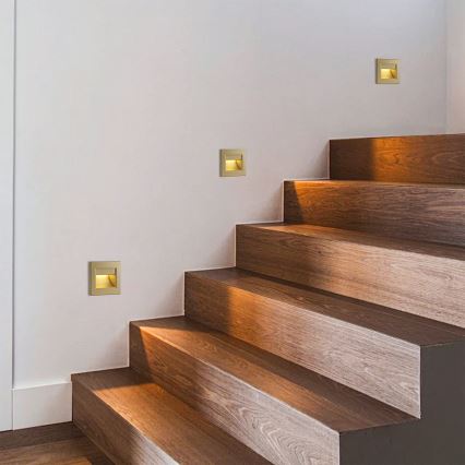 Brilagi - LED trappelampe STEP LIGHT LED/1,5W/230V IP44 guld