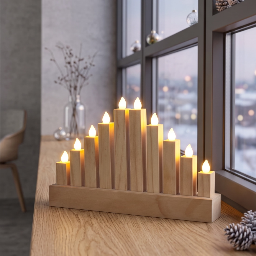 BRILAGI - LED Træ julelysestage 10xLED/2xAA