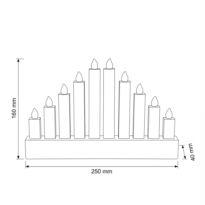 BRILAGI - LED Træ julelysestage 10xLED/2xAA