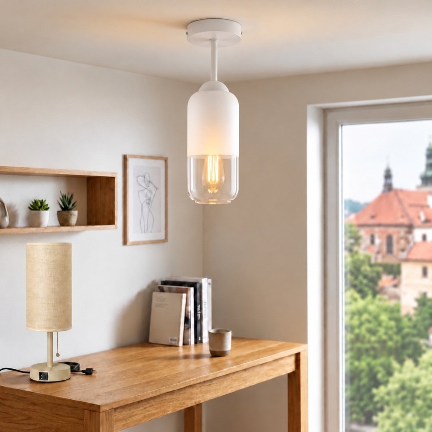 BRILAGI - LED tætmonteret loftlampe RETRO GLASS 1xE27/60W/230V Ø 14 cm hvid