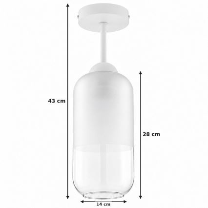 BRILAGI - LED tætmonteret loftlampe RETRO GLASS 1xE27/60W/230V Ø 14 cm hvid