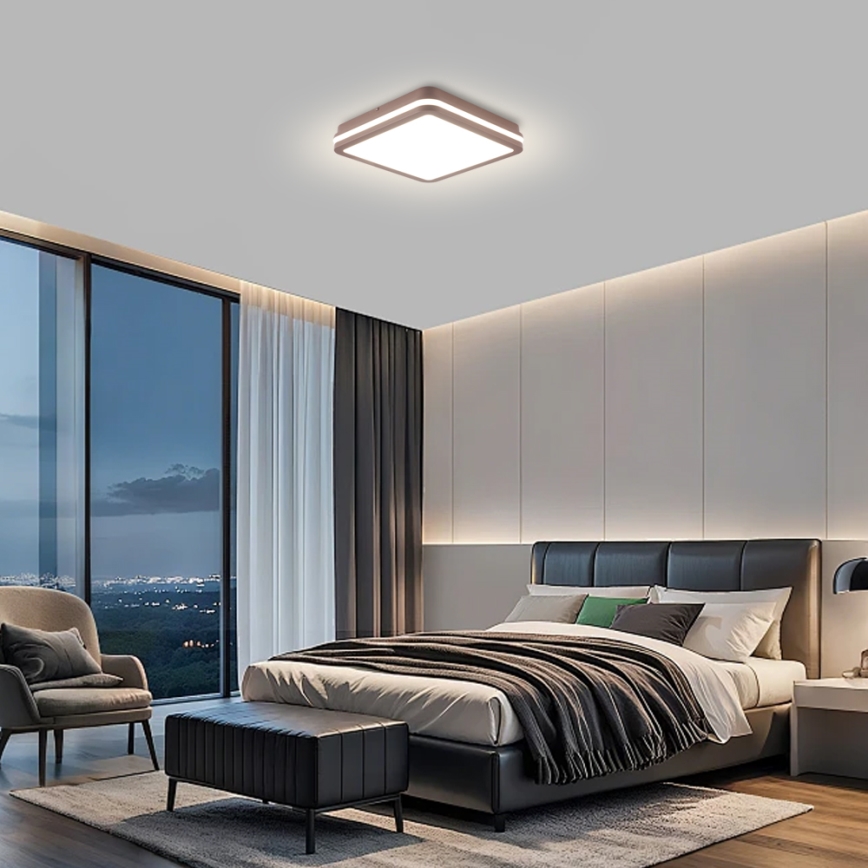 Brilagi - LED udendørs loftlampe med sensor BENE LED/24W/230V 26x26 cm brun IP54